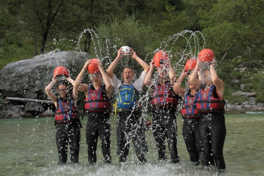 Bovec: Soča River Whitewater Rafting - The swim stop in cold, clear water