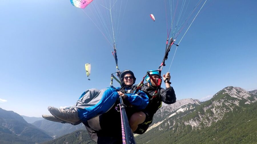 Bovec: Tandem paragliding in Julian Alps - Leaving Bovec for the Julian Alps