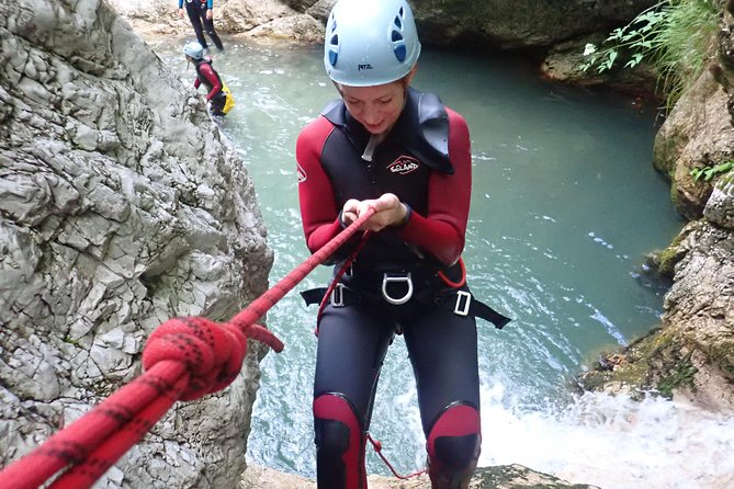 CANYONING in Susec from Bovec, Families welcome, photo service - Equipment, comfort, and physical demands