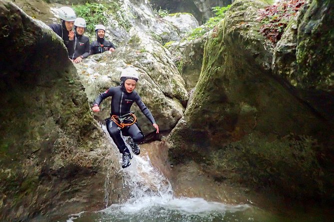 Family Canyoning near Lake Bled - The canyon route: water, rock, and rope