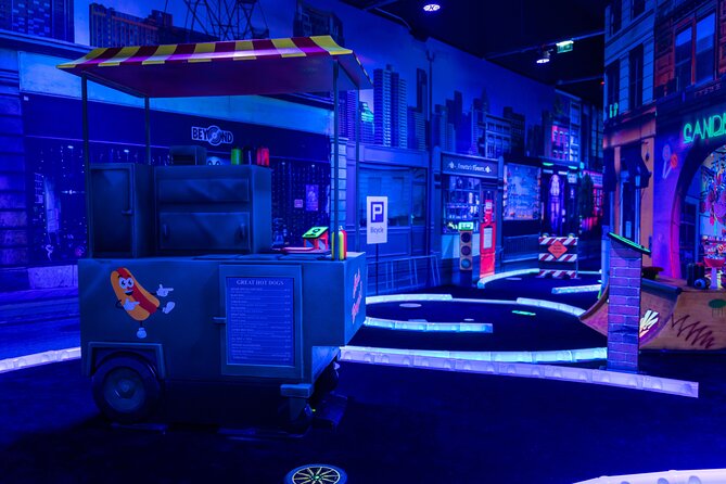 Glow In The Dark Mini Golf Course in Maribor - Getting started with a ball and a score