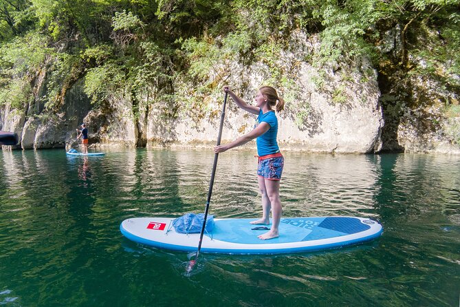 Private Half Day Stand-up Paddle Boarding on the Soča River - Crossing the lake and entering the canyons