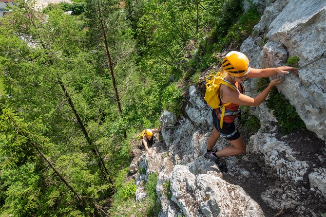 Via ferrata Triglav fairytale route - Gearing up and learning the safety system